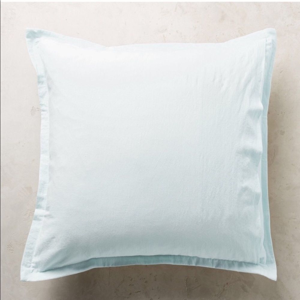 New Anthropologie Relaxed Cotton Euro Sham Light Blue